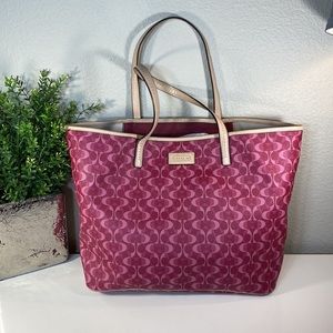 COACH Park Metro Dream C Oversized Coated Canvas Tote with Leather Trim F25673